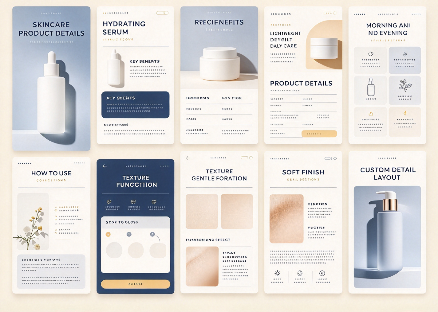 Skincare Product Detail Layout Design