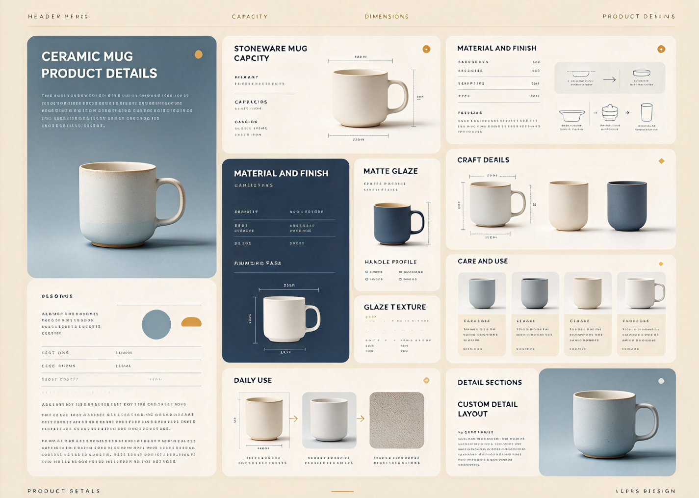 Ceramic Mug Product Detail Layout Design
