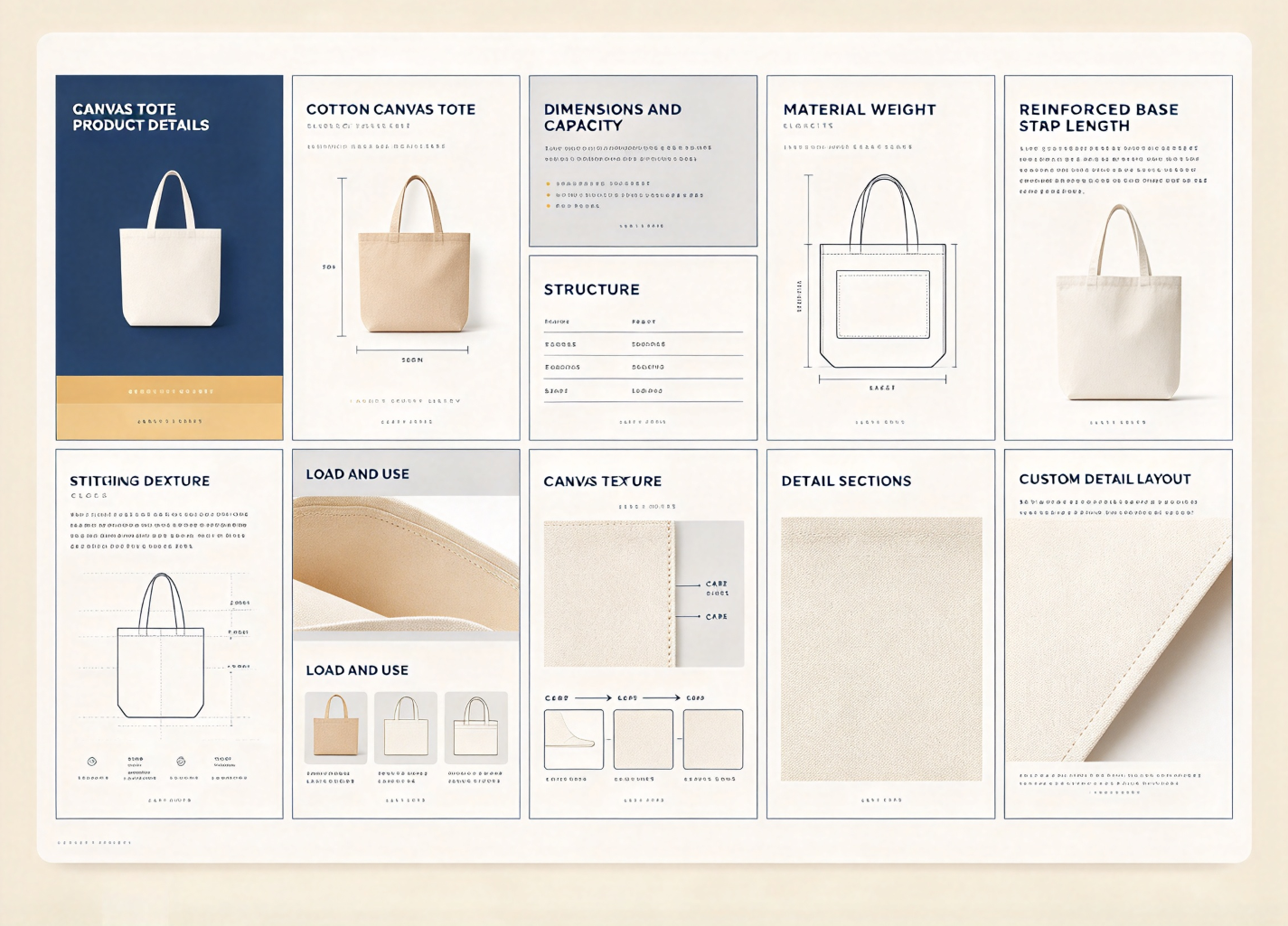 Canvas Tote Product Detail Layout Design