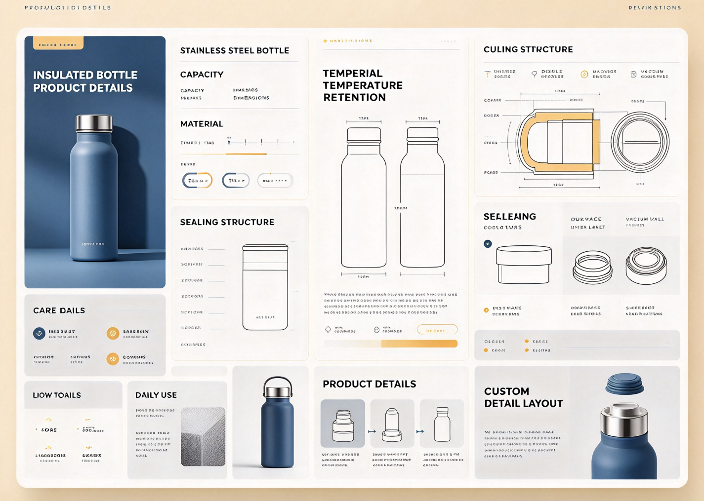 Insulated Bottle Product Detail Layout Design
