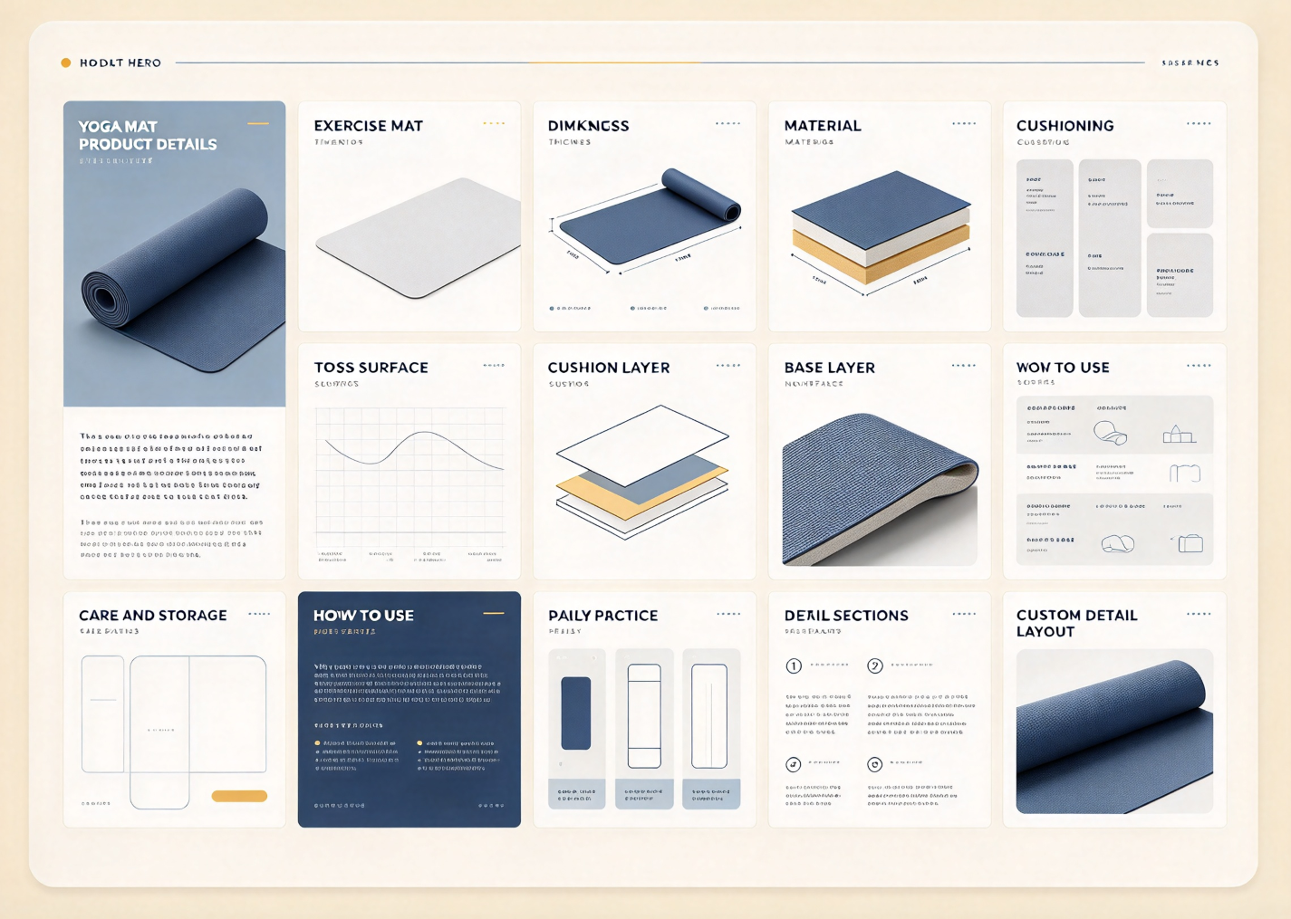 Yoga Mat Product Detail Layout Design