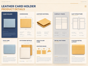 Leather Card Holder Product Detail Layout Design